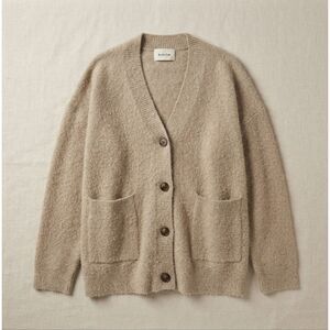 Jubylee Knit Oversized Button-Up Cardigan Size S/M in Oatmeal